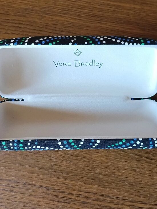 Vera Bradley Accessories - Vera Bradley Canterberry Cobalt Hard Eyeglass Case Clamshell Blue Teal EUC